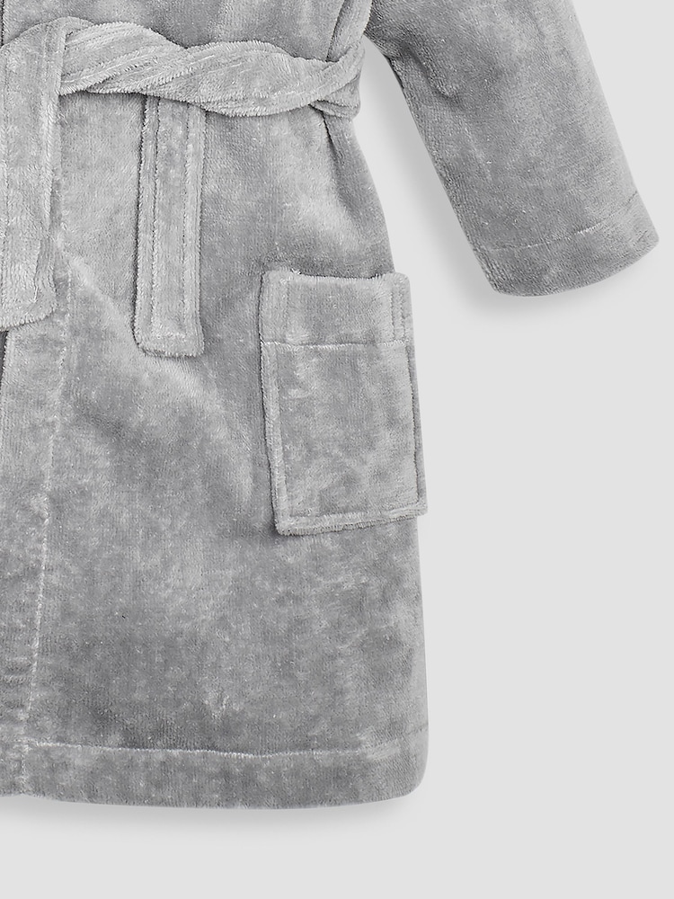 JoJo Maman Bébé Grey Personalised Koala Cotton Dressing Gown - Image 4 of 4