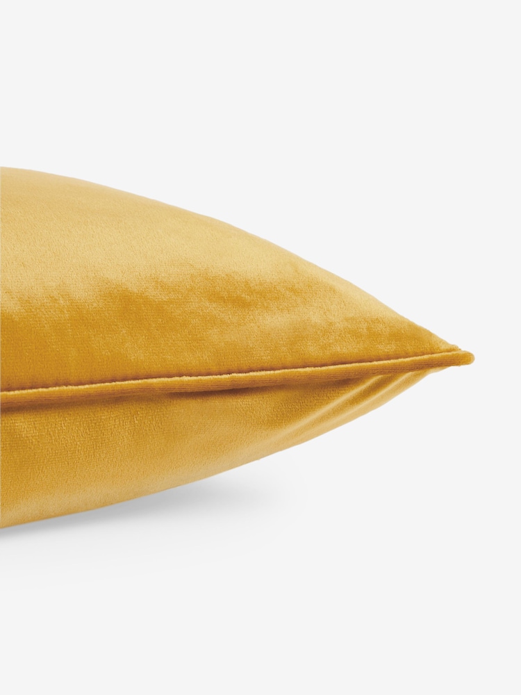 Ochre Yellow 40 x 59cm Matte Velvet Cushion - Image 5 of 5