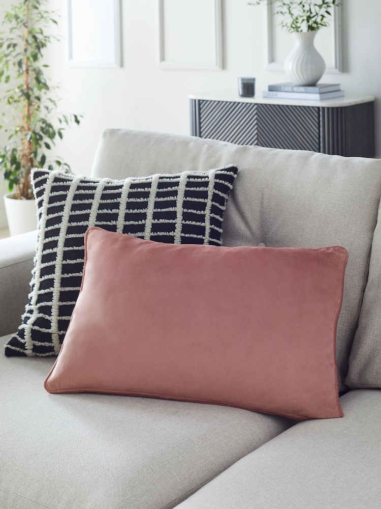 Blush Pink 40 x 59cm Matte Velvet Cushion - Image 1 of 5