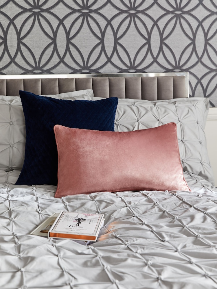 Blush Pink 40 x 59cm Matte Velvet Cushion - Image 2 of 5