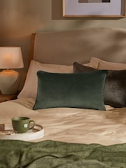 Dark Green 40 x 59cm Matte Velvet Cushion - Image 1 of 5