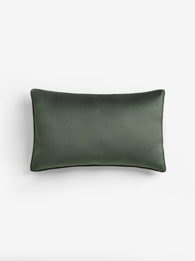 Dark Green 40 x 59cm Matte Velvet Cushion - Image 2 of 5