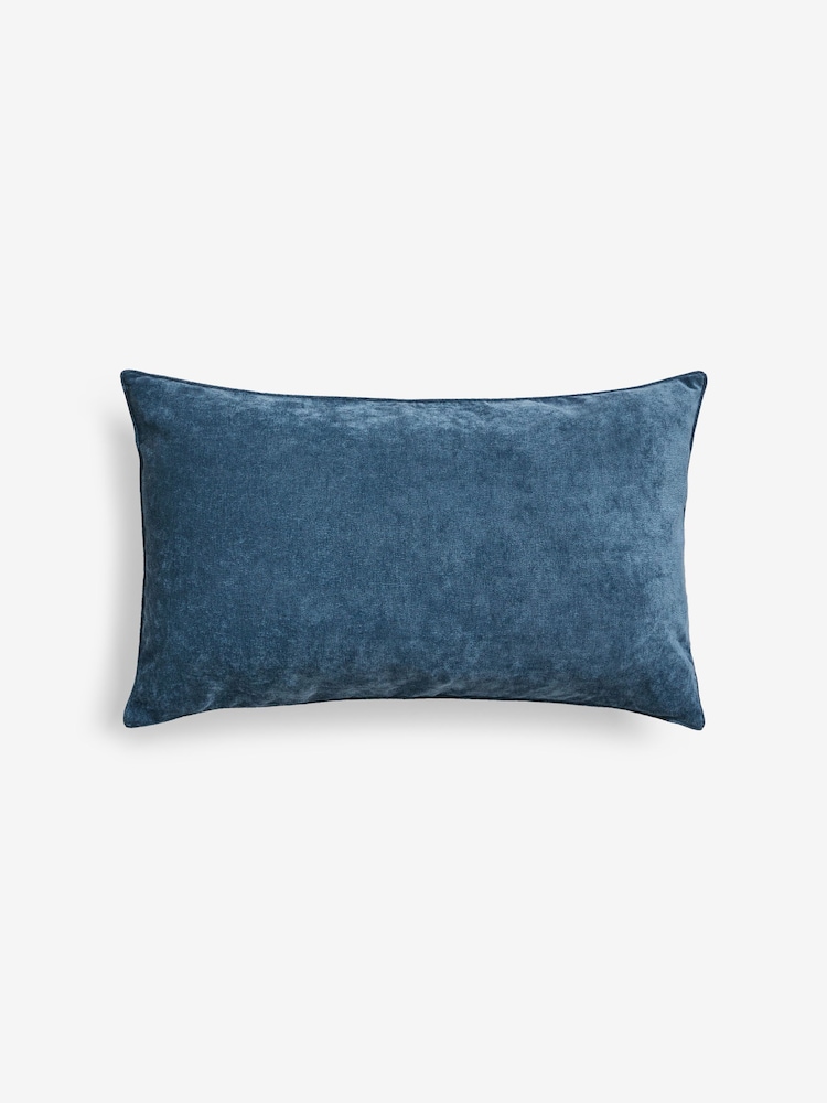 Navy 40 x 59cm Soft Velour Cushion - Image 2 of 5