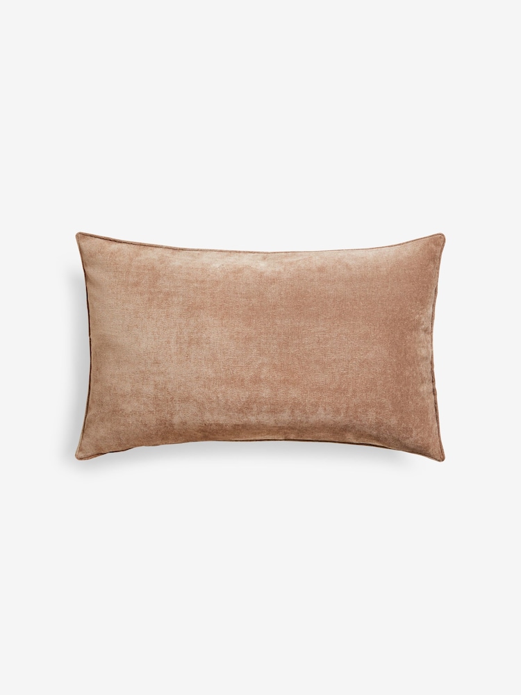Latte Natural 40 x 59cm Soft Velour Cushion - Image 3 of 5