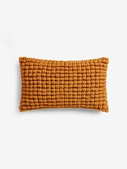 Ochre Yellow 40 x 59cm Global Bobble 100% Cotton Cushion - Image 3 of 5