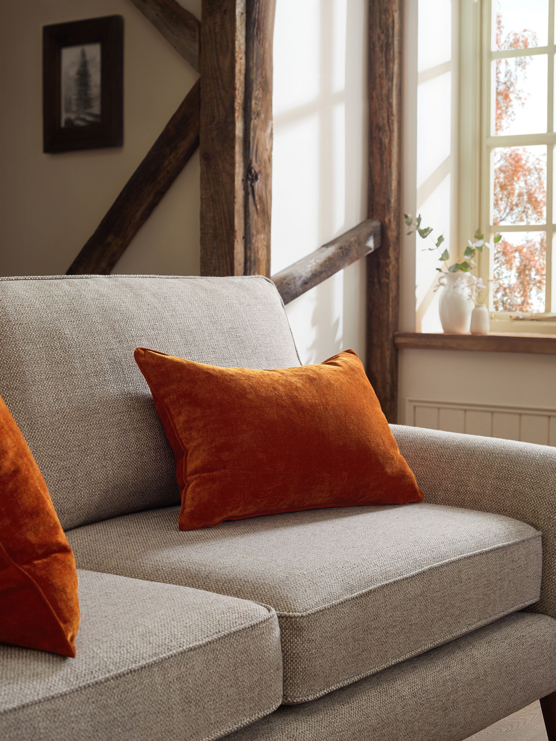 Buy Burnt Orange 40 x 59cm Soft Velour Cushion from Next USA