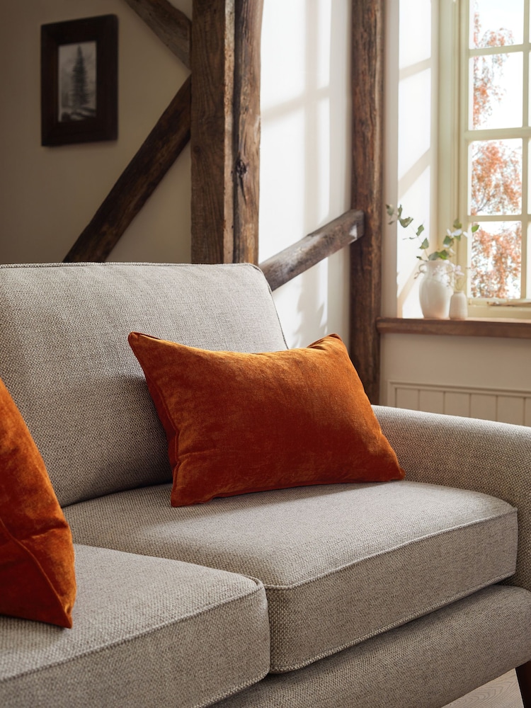 Burnt Orange 40 x 59cm Soft Velour Cushion - Image 1 of 6