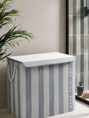 Blue Collapsible Stripe Sorter Laundry Basket - Image 1 of 6