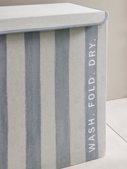 Blue Collapsible Stripe Sorter Laundry Basket - Image 3 of 6