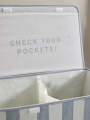 Blue Collapsible Stripe Sorter Laundry Basket - Image 4 of 6