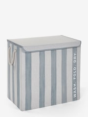 Blue Collapsible Stripe Sorter Laundry Basket - Image 5 of 6