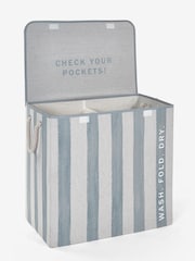 Blue Collapsible Stripe Sorter Laundry Basket - Image 6 of 6