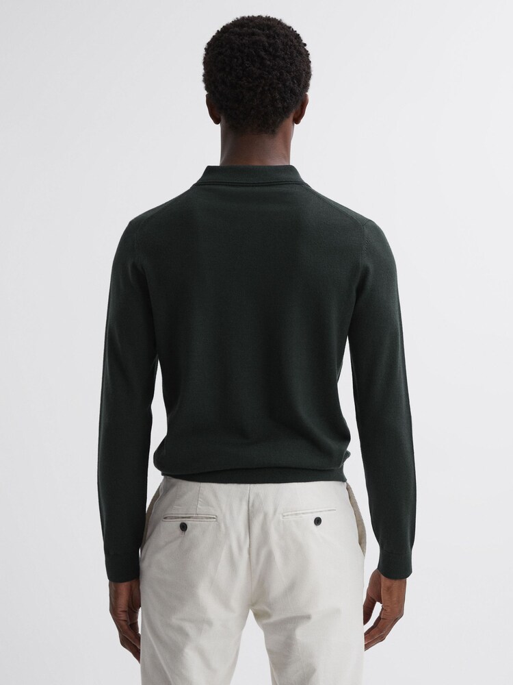 Reiss Forest Trafford Merino Wool Polo Shirt - Image 4 of 4