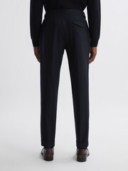 Reiss Navy Beadnell Slim Fit Brushed Wool Trousers - Image 4 of 4