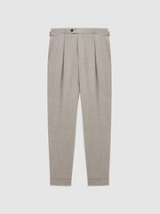 Oatmeal - Pantalones de lana cepillada y corte slim Beadnell de Reiss - Imagen 2 de 4