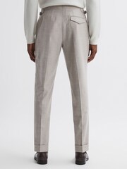 Oatmeal - Pantalones de lana cepillada y corte slim Beadnell de Reiss - Imagen 4 de 4