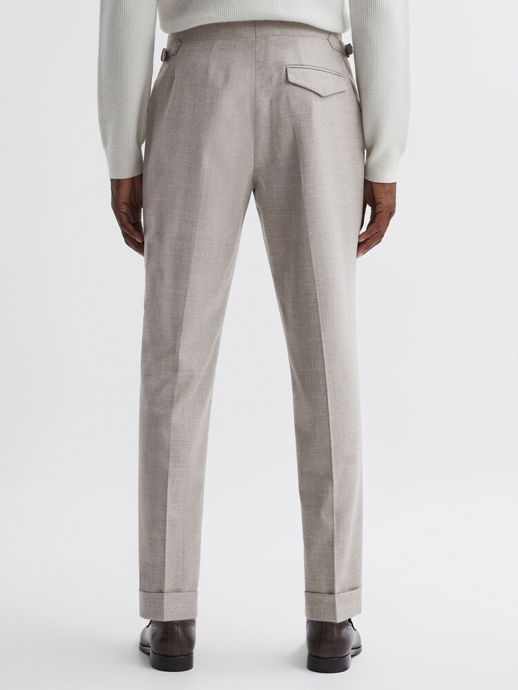 Oatmeal - Pantalones de lana cepillada y corte slim Beadnell de Reiss - Imagen 4 de 4