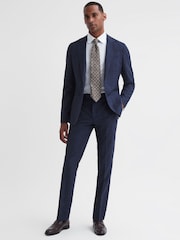 Pantalones de cuadros de corte slim de lana City de Reiss - Imagen 1 de 4