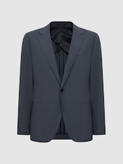 Reiss Airforce Blue Fine Modern Fit Single Breasted Wool Blazer - Image 2 of 6