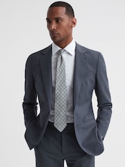 Reiss Airforce Blue Fine Modern Fit Single Breasted Wool Blazer - Image 3 of 6