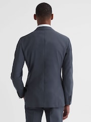 Reiss Airforce Blue Fine Modern Fit Single Breasted Wool Blazer - Image 4 of 6