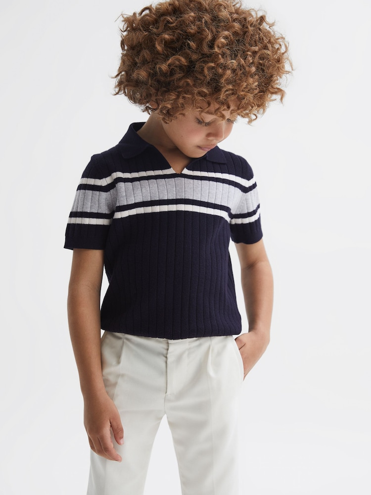Camisa de canalé con cuello abierto Billingsgate de Reiss - Imagen 1 de 6
