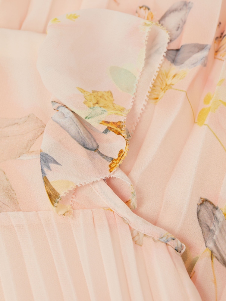 Reiss Pink Sade 9-14 yrs Floral Pleated Cap Sleeve Dress - Image 6 of 6 Reiss Pink Sade 9-14 yrs Floral Pleated Cap Sleeve Dress - Image 6 of 6