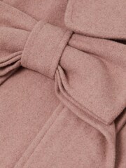 Reiss Pink Amelia Wool Bow Detail Coat - Image 6 of 6