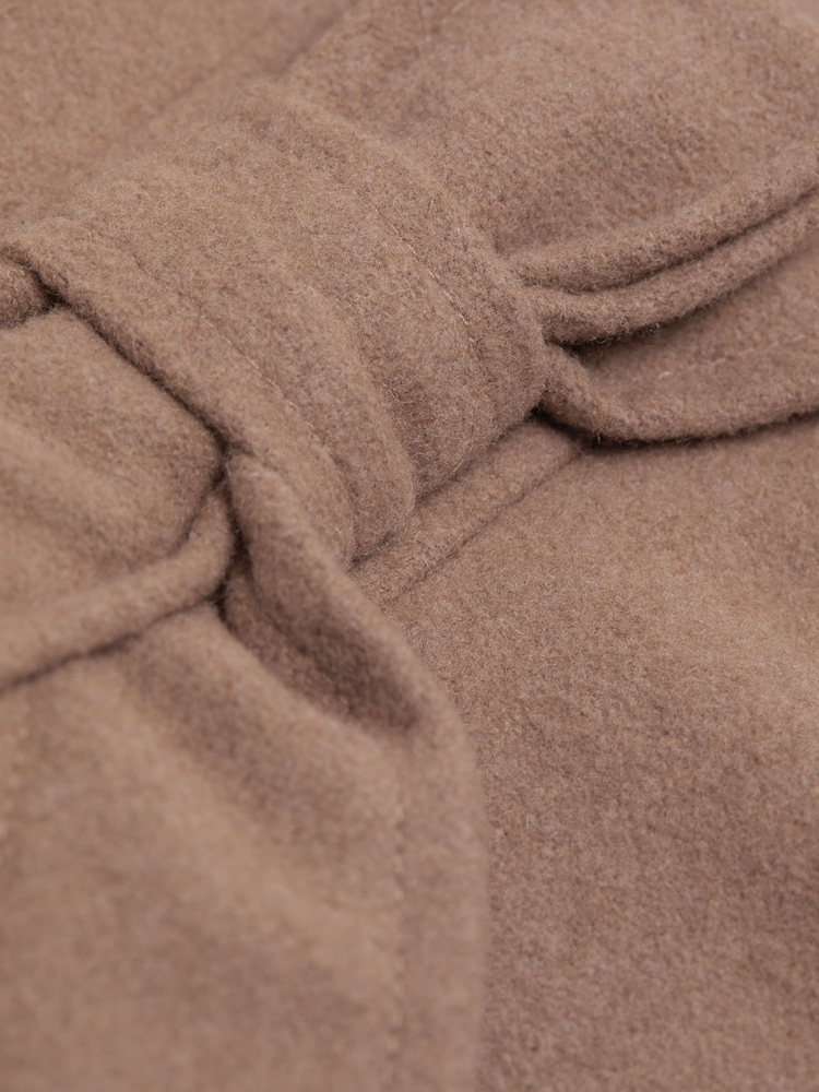 Reiss Camel Sian Wool Pleated Bow Coat - Image 6 of 6