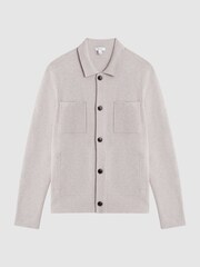 Reiss Oatmeal Melange Forester Long Sleeve Button-Through Cardigan - Image 2 of 5
