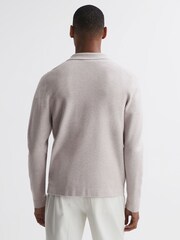 Reiss Oatmeal Melange Forester Long Sleeve Button-Through Cardigan - Image 4 of 5