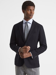 Reiss Soft Blue Premote Slim Fit Cotton Cutaway Collar Shirt - Image 4 of 8