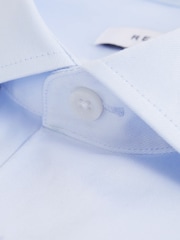 Reiss Soft Blue Premote Slim Fit Cotton Cutaway Collar Shirt - Image 7 of 8