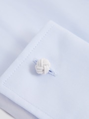 Reiss Soft Blue Premote Slim Fit Cotton Cutaway Collar Shirt - Image 8 of 8