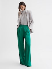 Reiss Green Rina Wide Leg Trousers - Image 3 of 5