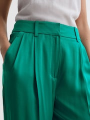 Reiss Green Rina Wide Leg Trousers - Image 4 of 5