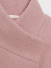 Reiss Pink Kia Junior Wool Blend Funnel Neck Coat - Image 6 of 6
