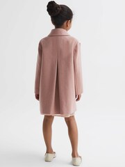 Reiss Pink Amelia 9-14 yrs Wool Bow Detail Coat - Image 5 of 6