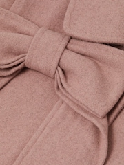 Reiss Pink Amelia 9-14 yrs Wool Bow Detail Coat - Image 6 of 6