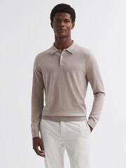 Reiss Mink Trafford Merino Wool Polo Shirt - Image 1 of 5