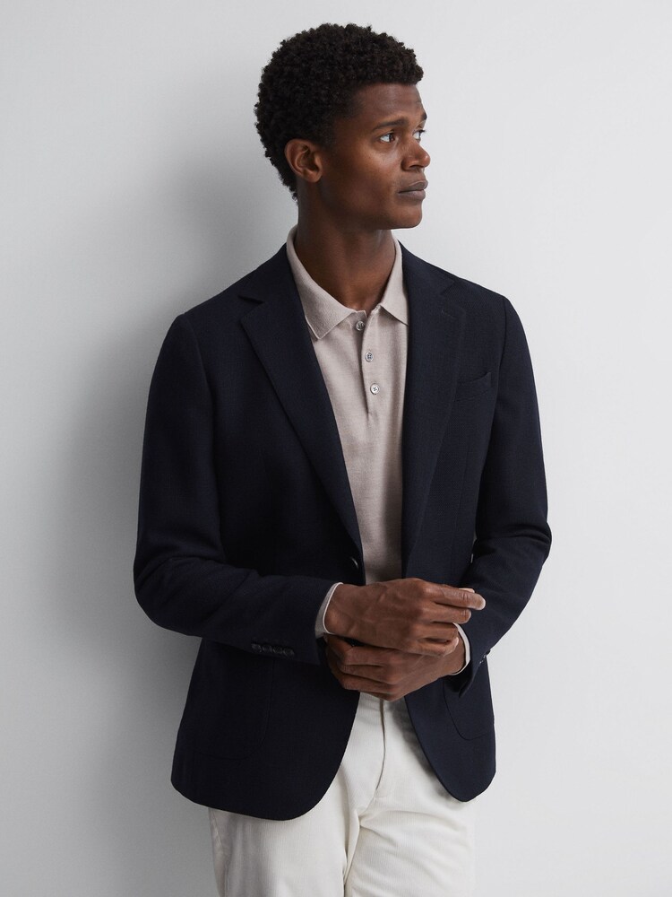 Reiss Mink Trafford Merino Wool Polo Shirt - Image 5 of 5