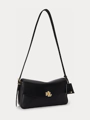 Lauren Ralph Lauren Black Farrah Soft Leopard Haircalf Shoulder Bag - Image 3 of 4