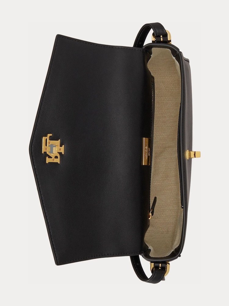 Lauren Ralph Lauren Black Farrah Soft Leopard Haircalf Shoulder Bag - Image 4 of 4 Lauren Ralph Lauren Black Farrah Soft Leopard Haircalf Shoulder Bag - Image 4 of 4