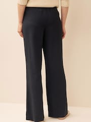 Black Tailored Elastic Back Wide Leg Trousers - Image 3 of 6
