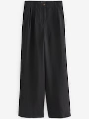 Black Tailored Elastic Back Wide Leg Trousers - Image 5 of 6