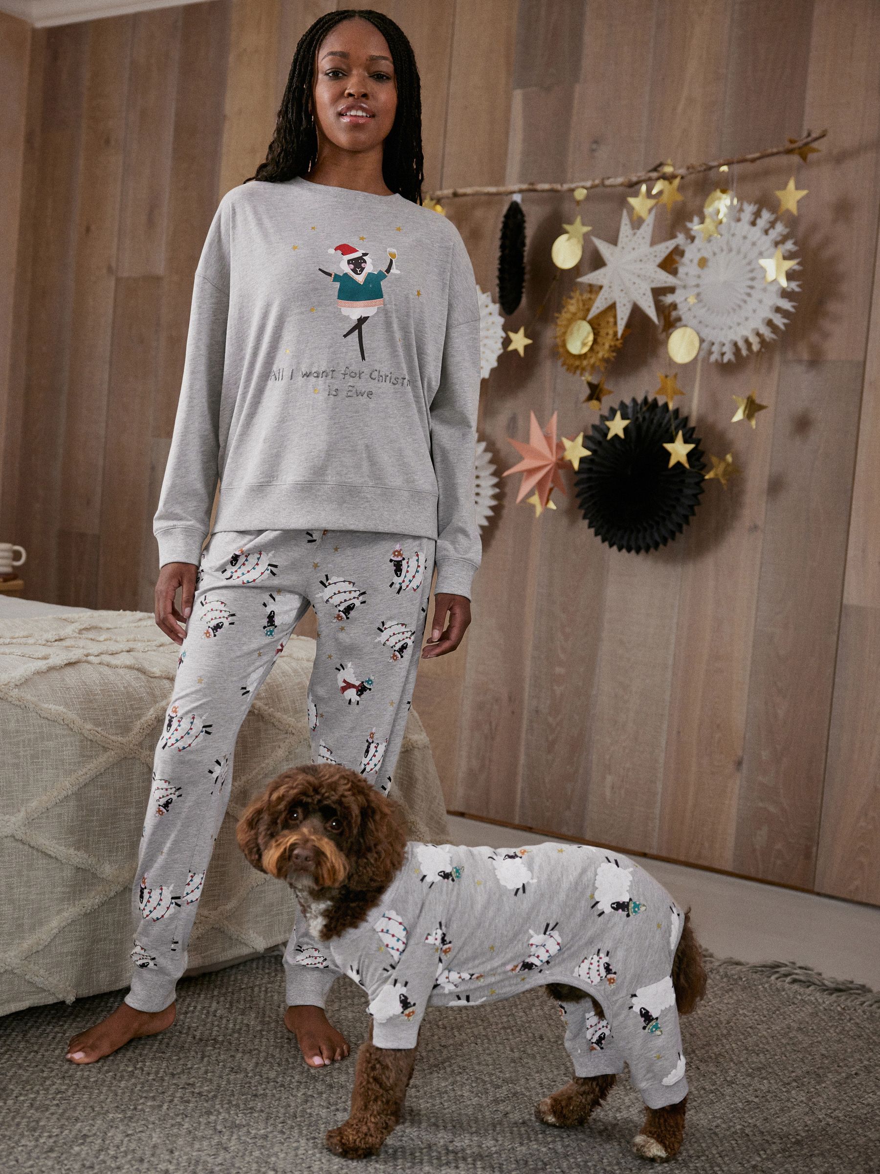 Buy Grey Sheep Matching Family Pet Jersey Pyjamas from Next Luxembourg