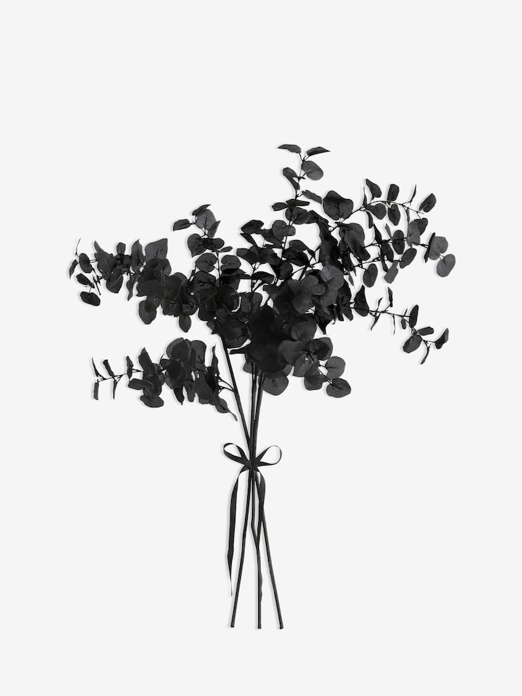 Set of 3 Black Artificial Eucalyptus Stems - Image 2 of 3