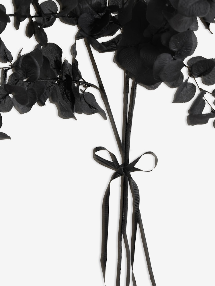 Set of 3 Black Artificial Eucalyptus Stems - Image 3 of 3 Set of 3 Black Artificial Eucalyptus Stems - Image 3 of 3