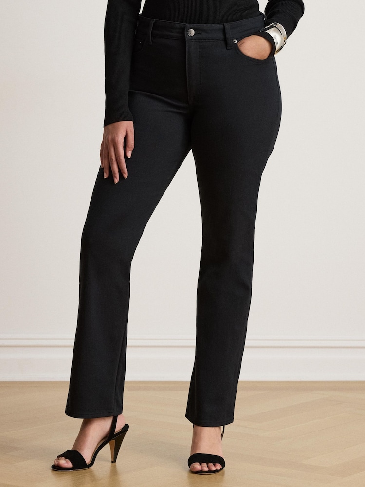 Lauren Ralph Lauren Black Slim Leg Ankle Crop Jeans - Image 1 of 3