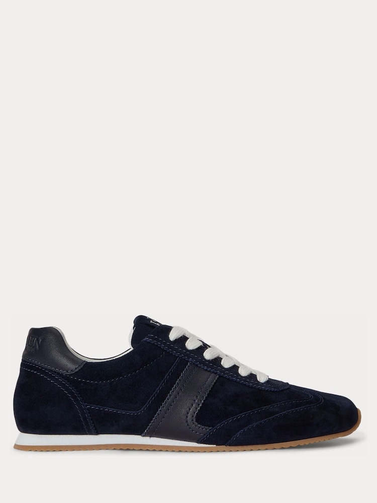 Lauren Ralph Lauren Blue Dani Low Profile Suede and Leather Trainers - Image 1 of 6 Lauren Ralph Lauren Blue Dani Low Profile Suede and Leather Trainers - Image 1 of 6